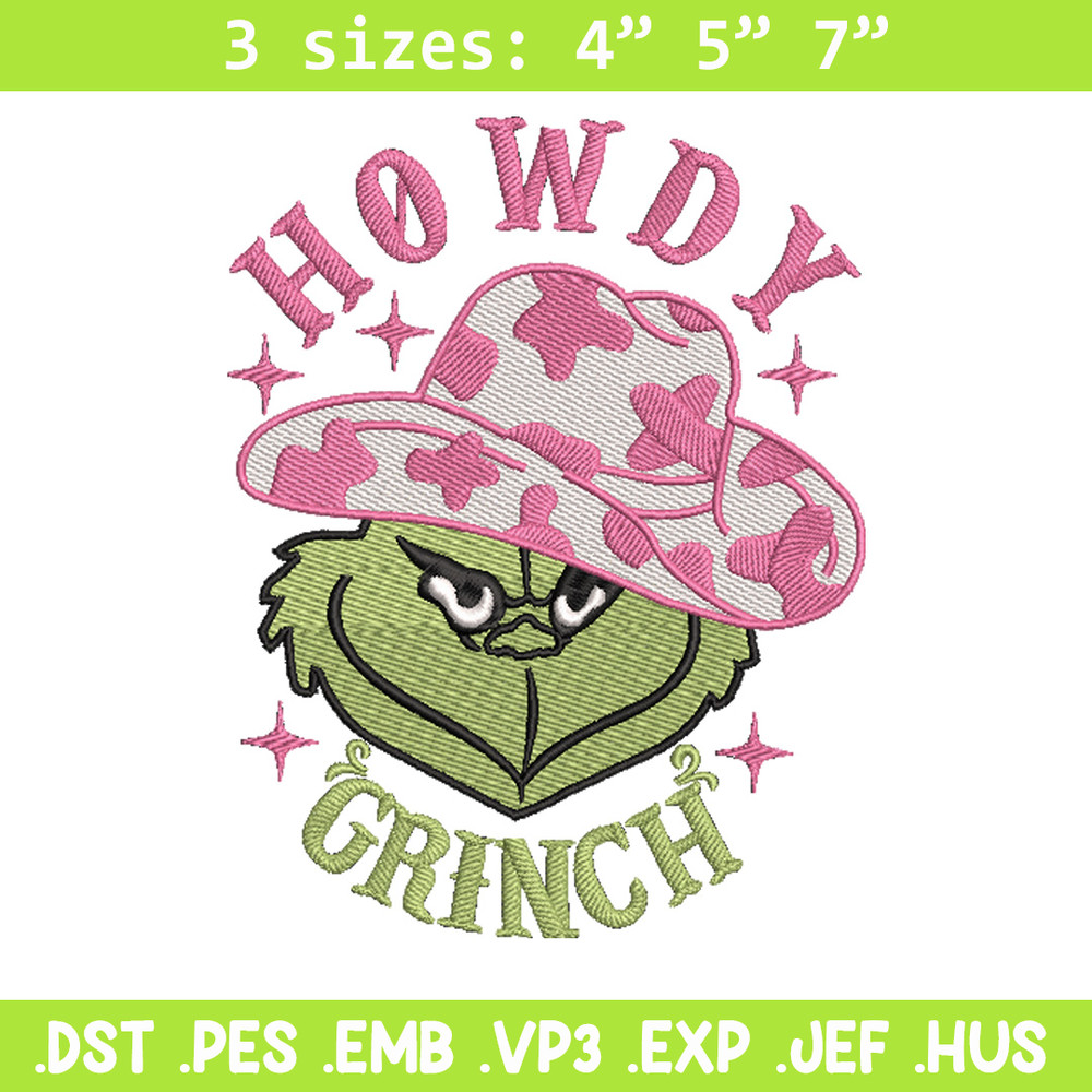 Howdy grinch embroidery design, Grinch embroidery,Chrismas design, Embroidery shirt, Embroidery file, Digital download.jpg