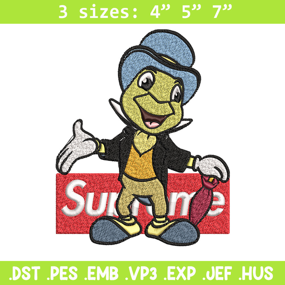 Jimimy cricket supreme Embroidery design, Jimimy cricket Embroidery, cartoon design, Embroidery File, Instant download..jpg