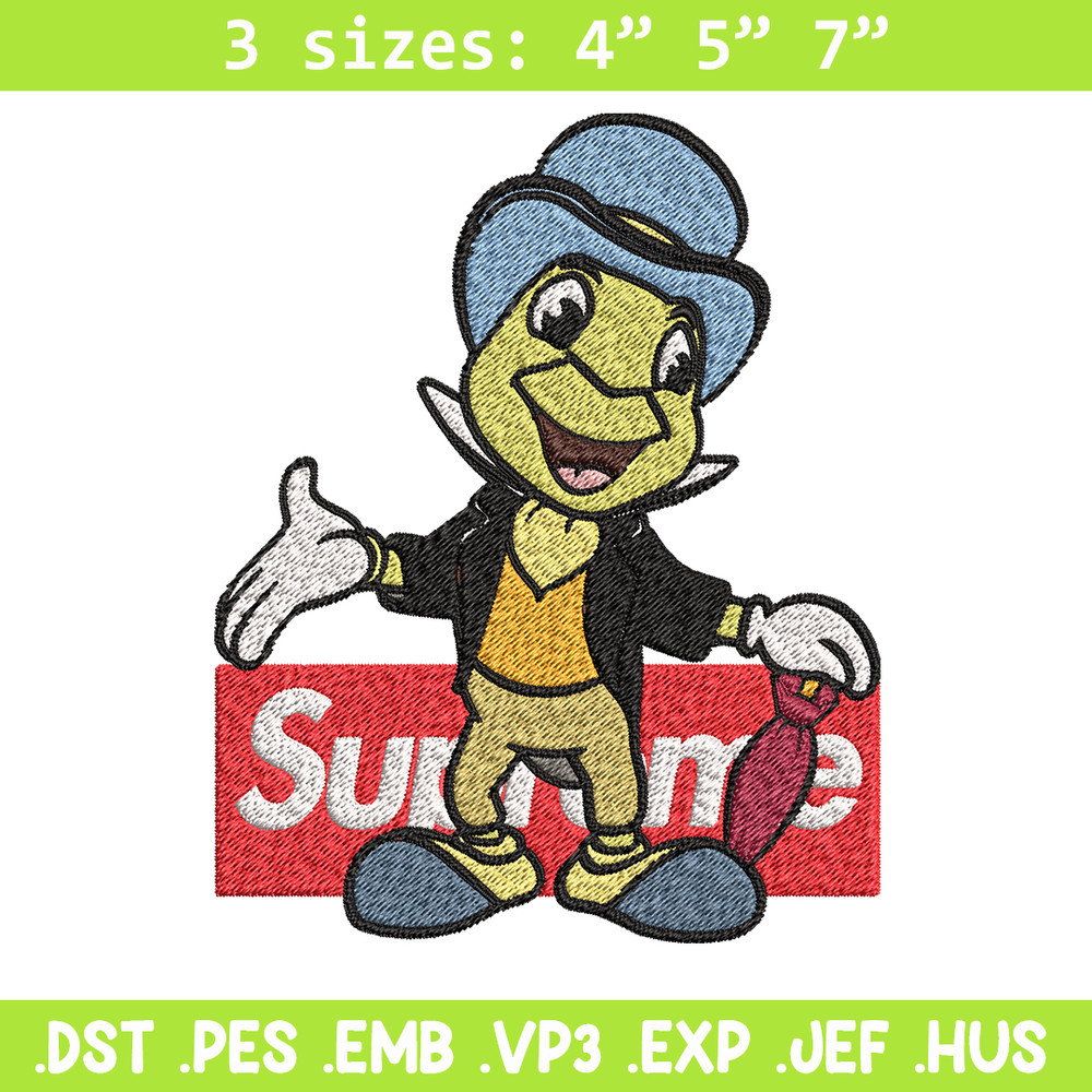 Jimimy cricket supreme Embroidery design, Jimimy cricket Embroidery, cartoon design, Embroidery File, Instant download.jpg