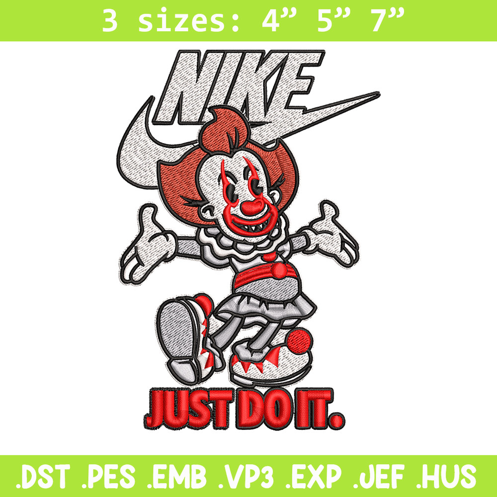 Just Do It Pennywise Embroidery design, Cartoon Embroidery, Nike design, Embroidery file, Nike logo. Instant download..jpg