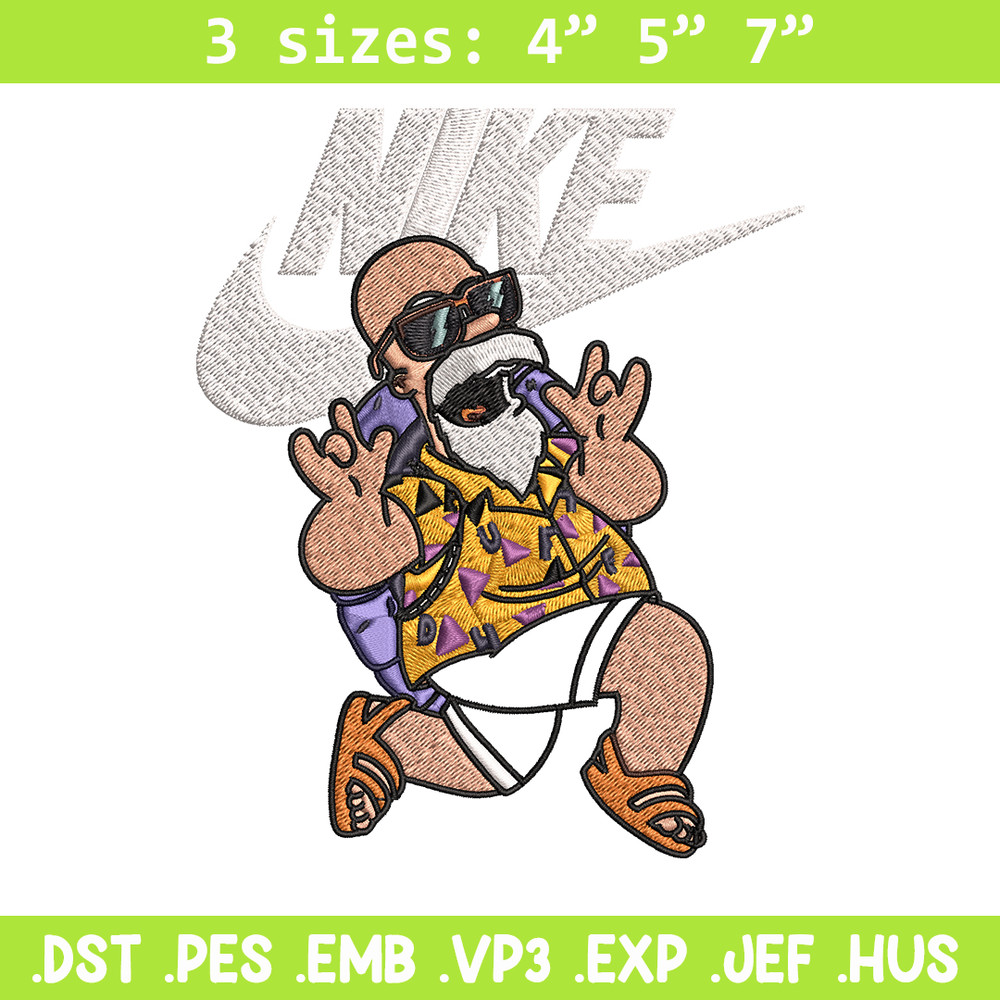 Master Roshi Nike Embroidery design, Dragon ball Embroidery, Nike design, Embroidery file, anime shirt, Instant download.jpg