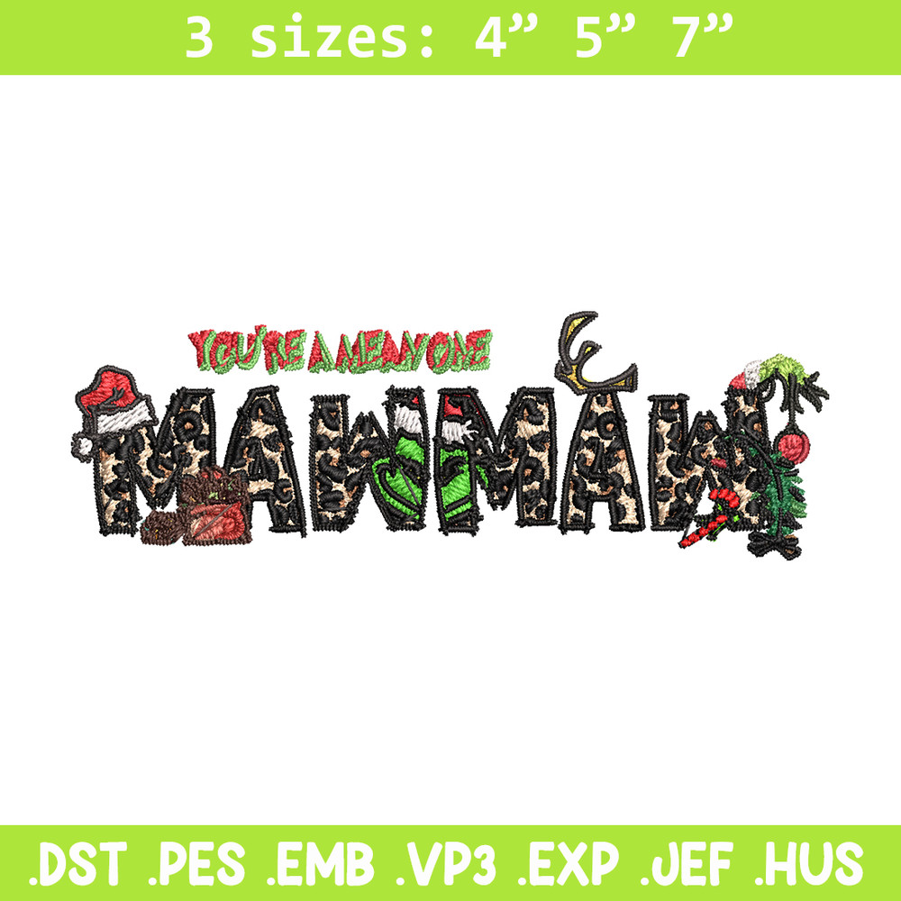 Maw Maw Ginch Christmas Embroidery design, Grinch Christmas Embroidery, Grinch design, Embroidery file, Digital download.jpg