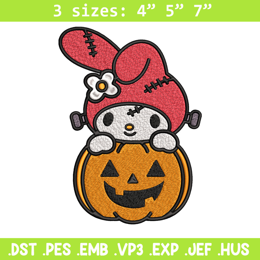 Melody pumpkin Embroidery design, Halloween Hello kitty Embroidery, cartoon design, Embroidery File, Digital download..jpg