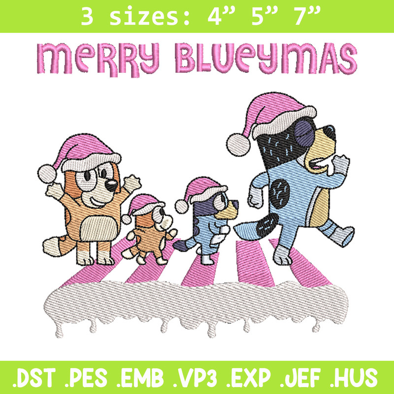Merry blueymas embroidery design, Bluey embroidery, Chrismas design, Embroidery file, Embroidery shirt, Digital download.jpg