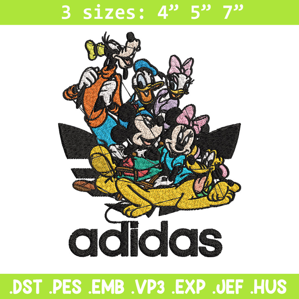 Mickey friends Embroidery Design, Adidas Embroidery, Brand Embroidery, Embroidery File,Logo shirt,Digital download.jpg
