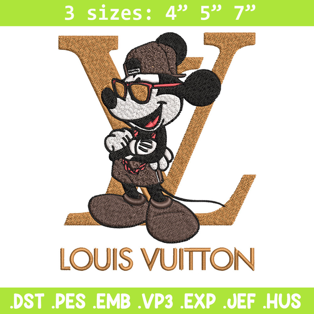 Mickey louis vuitton Embroidery Design, Lv Embroidery, Brand Embroidery, Logo shirt, Embroidery File, Digital download.jpg