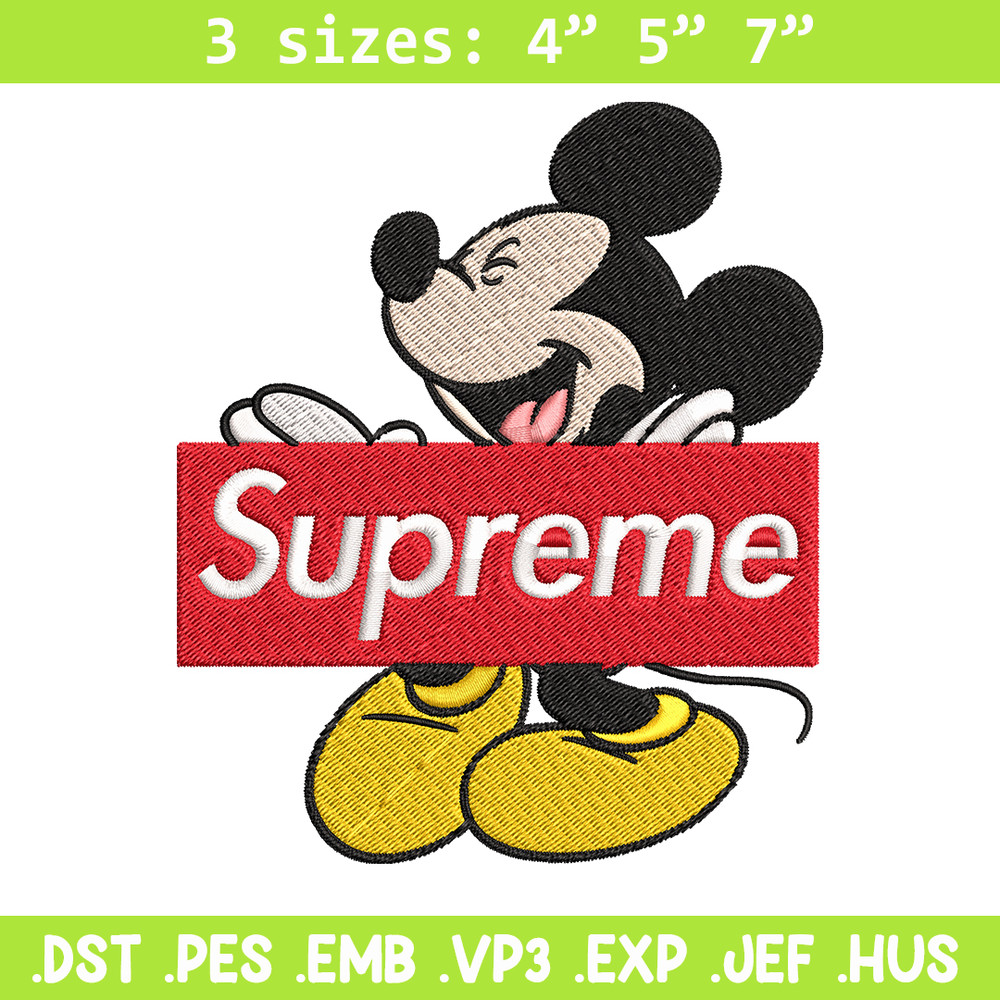 Mickey Mouse Supreme Embroidery design, Disney Embroidery, Disney design, Embroidery File, Digital download..jpg