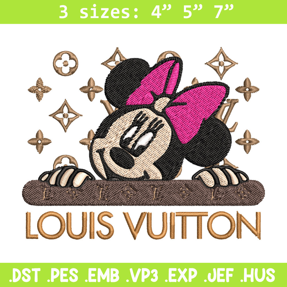 Minnie head lv Embroidery Design, Lv Embroidery, Embroidery File, Brand Embroidery, Logo shirt, Digital download.jpg