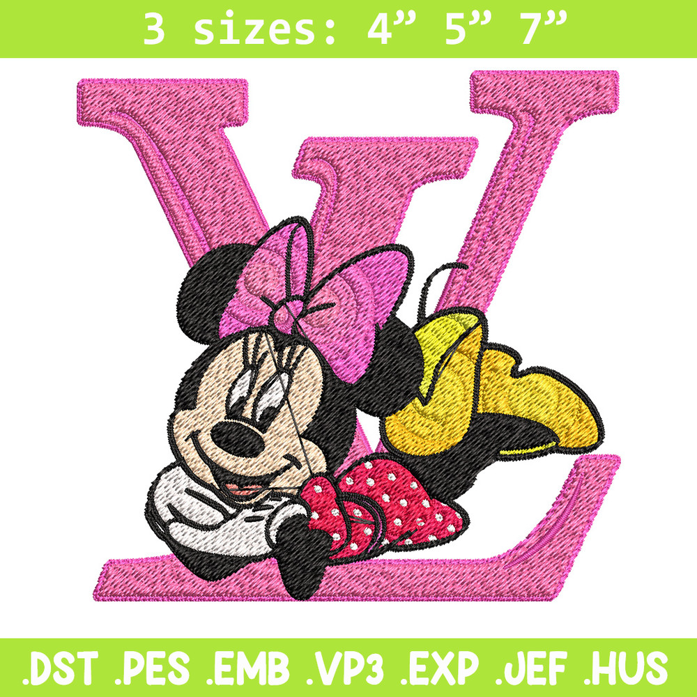 Minnie pink lv Embroidery Design, Lv Embroidery, Brand Embroidery, Embroidery File, Logo shirt, Digital download.jpg