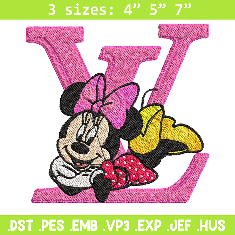 Minnie pink lv Embroidery Design, Lv Embroidery, Brand Embroidery, Embroidery File, Logo shirt, Digital download.jpg