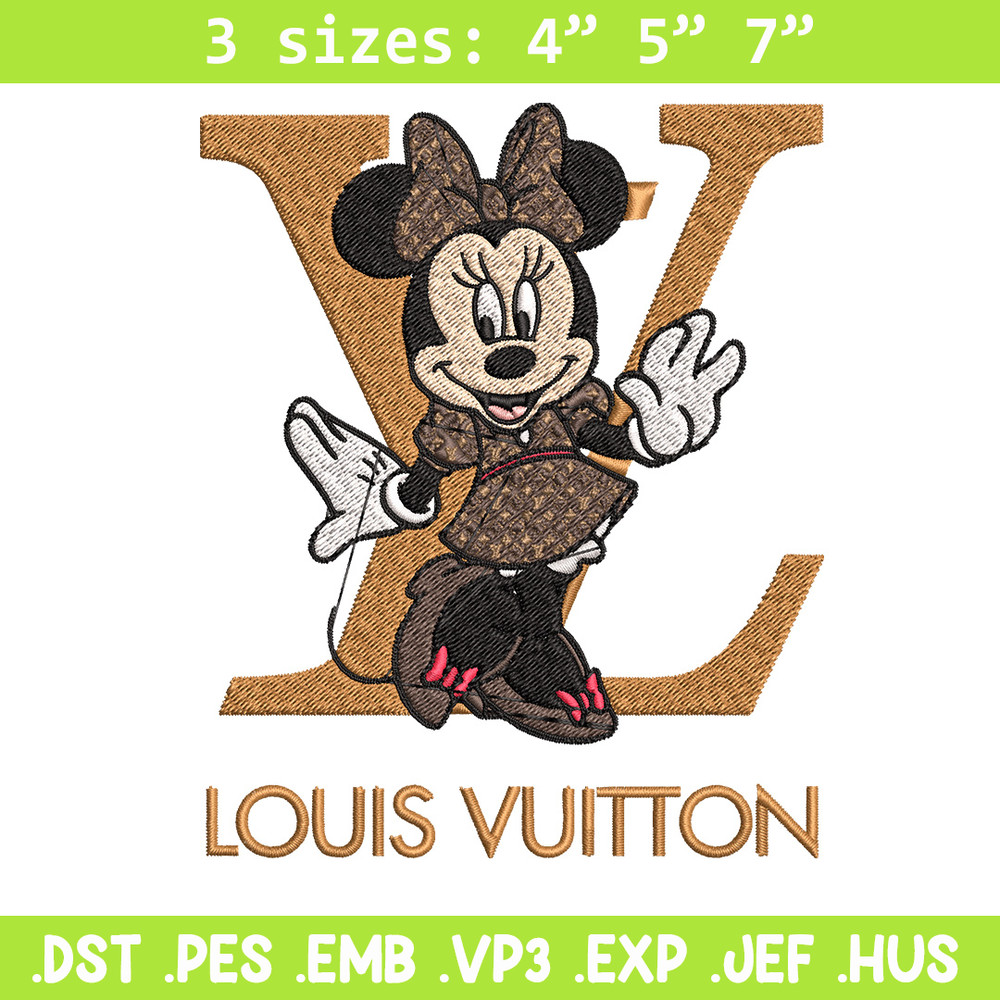 Minnie smile lv Embroidery Design, Lv Embroidery, Embroidery File, Brand Embroidery, Logo shirt, Digital download.jpg