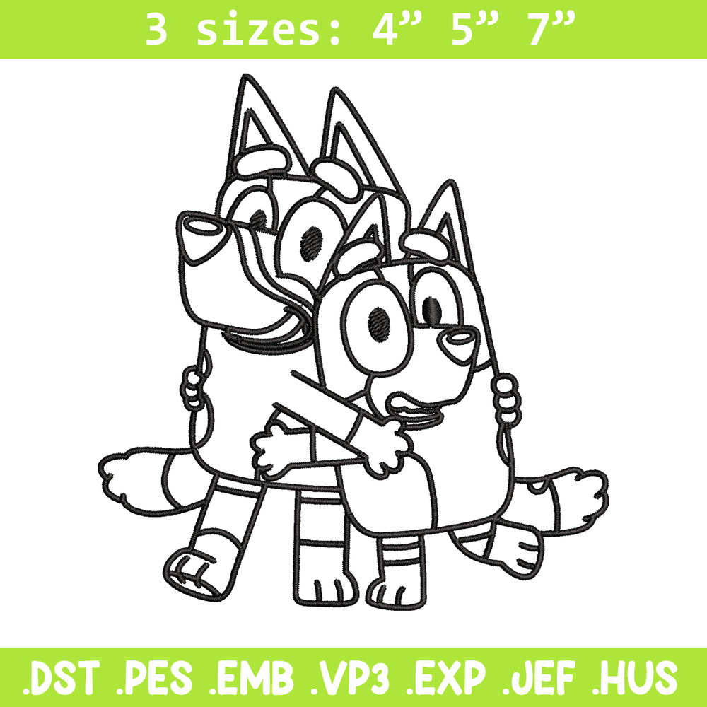 Mom and Dad Bluey Coloring Pages Embroidery, Bluey Embroidery, Embroidery File, cartoon design, Digital download..jpg