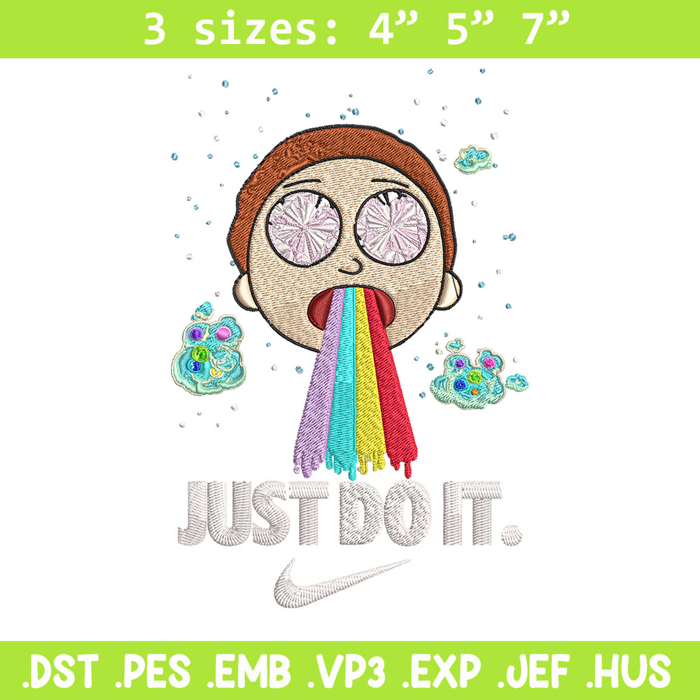 Morty Smith Just Rick It Embroidery design, Cartoon Embroidery, Logo Nike design, Embroidery file, Instant download..jpg