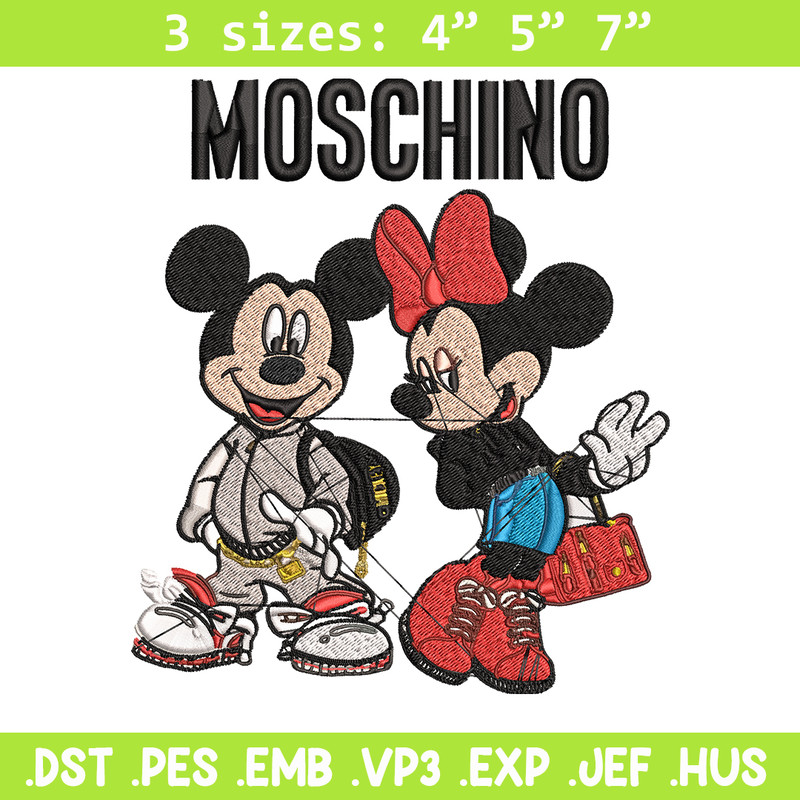Moschino Mickey and Minnie mouse Embroidery design, Disney Embroidery, cartoon design, Embroidery File, Digital download.jpg