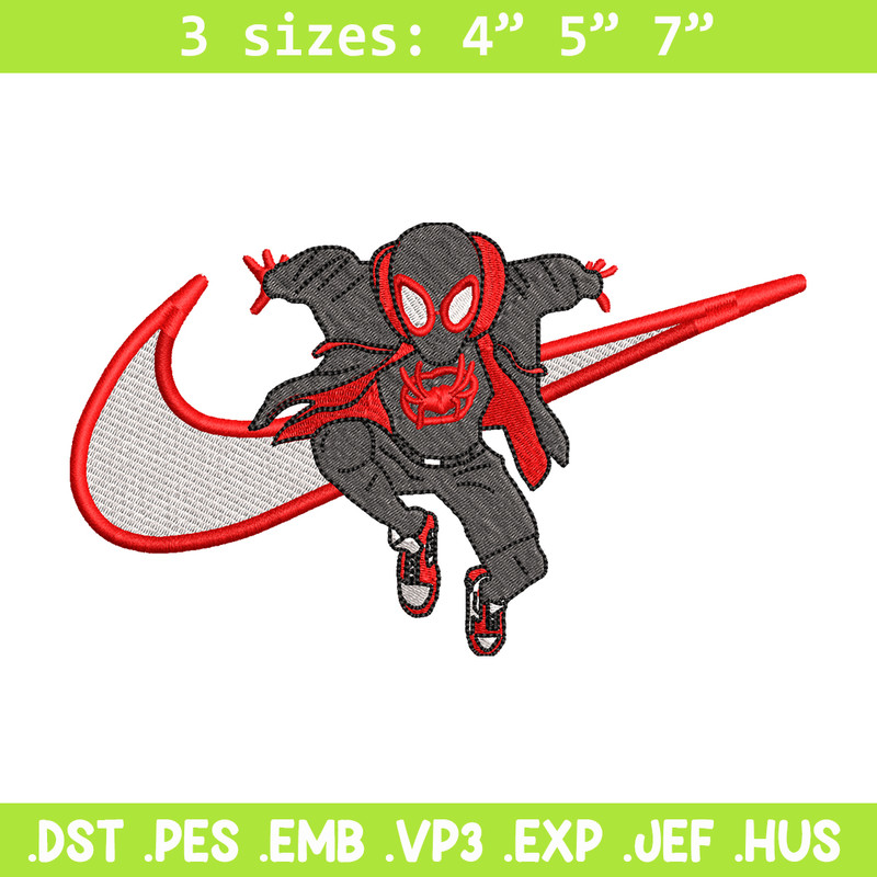 Nike Black Spiderman embroidery design, Black Spiderman embroidery, Nike design, movie design, Digital download.jpg