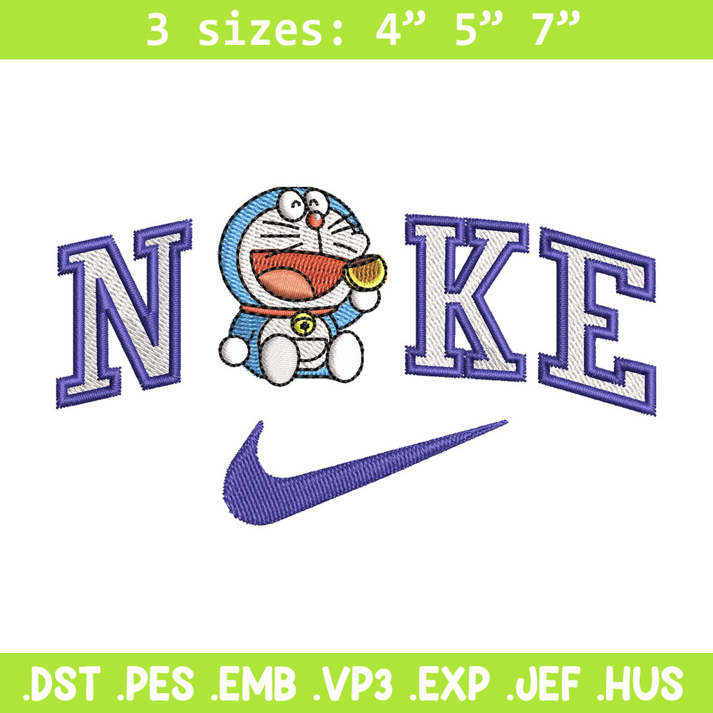 Nike doraemon embroidery design, Doraemon embroidery, Emb design, Embroidery shirt, Embroidery file, Digital download.jpg