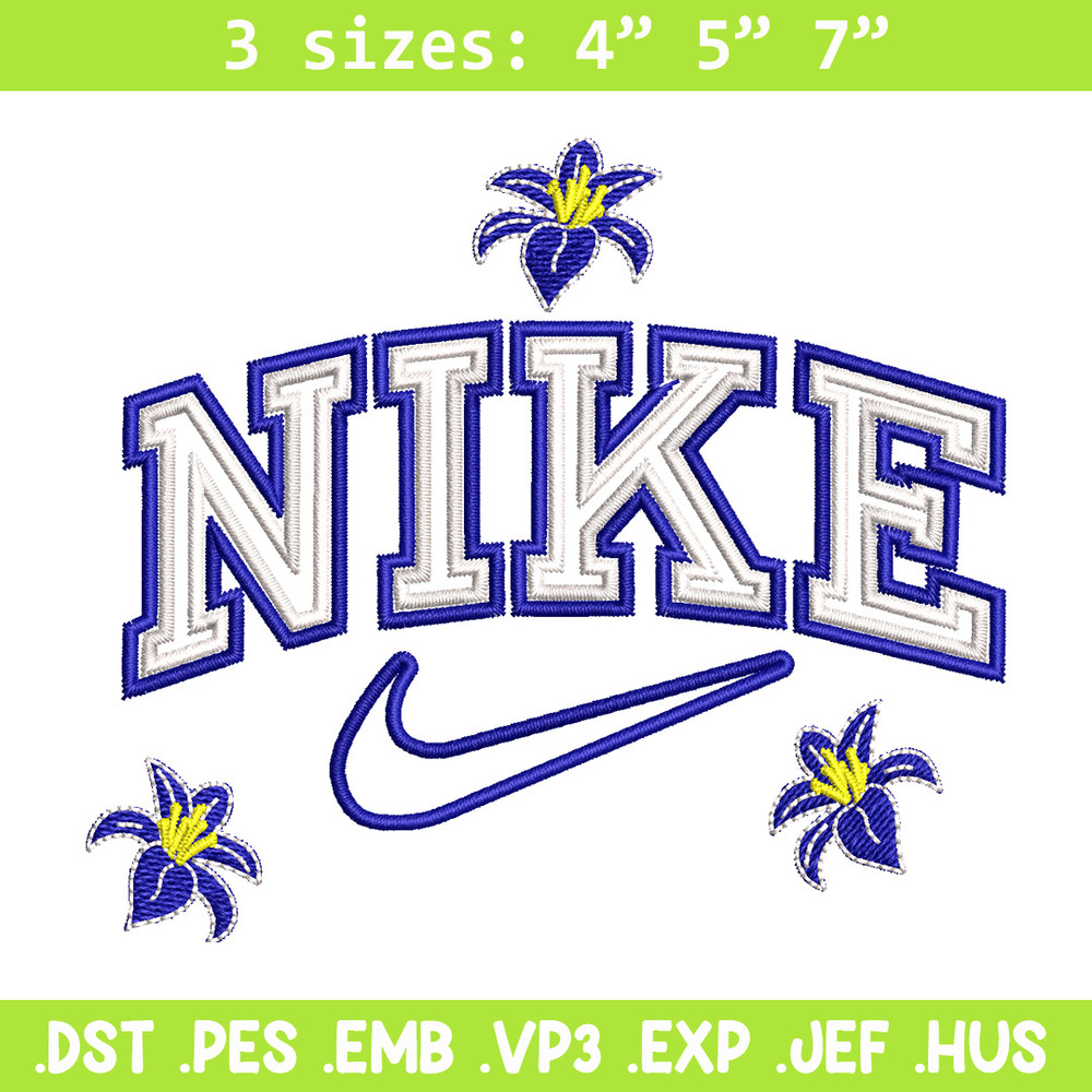 Nike flower embroidery design, Flower embroidery, Nike design, Embroidery shirt, Embroidery file, Digital download.jpg