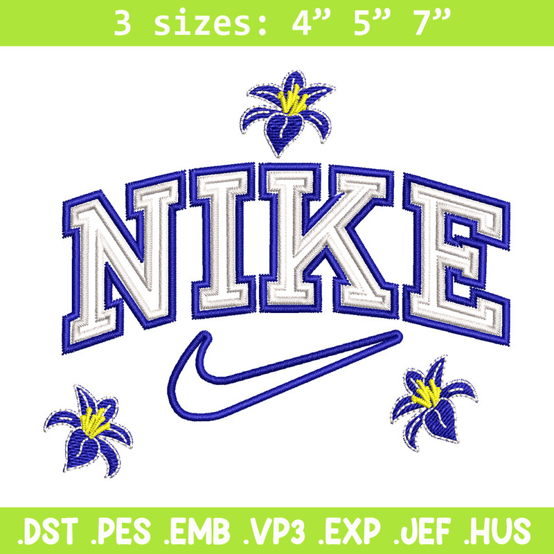 Nike flower embroidery design, Flower embroidery, Nike design, Embroidery shirt, Embroidery file, Digital download.jpg