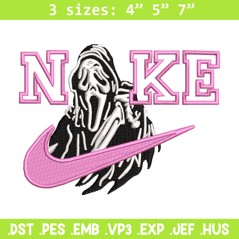 Nike ghost embroidery design, Horror embroidery, Nike design, Embroidery shirt, Embroidery file, Digital download.jpg