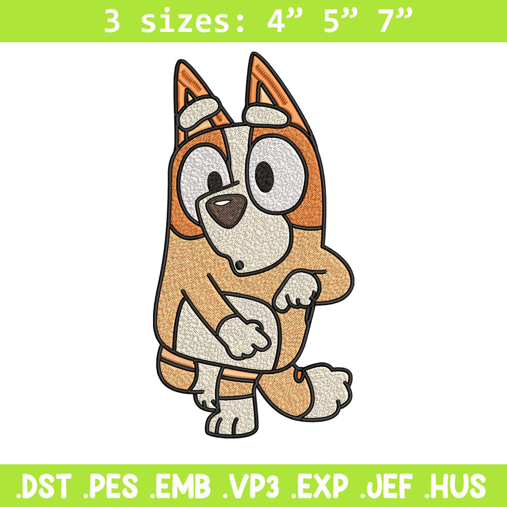 Bingo Heeler Embroidery, Bluey cartoon Embroidery, Embroidery File, cartoon design, cartoon shirt, Digital download..jpg