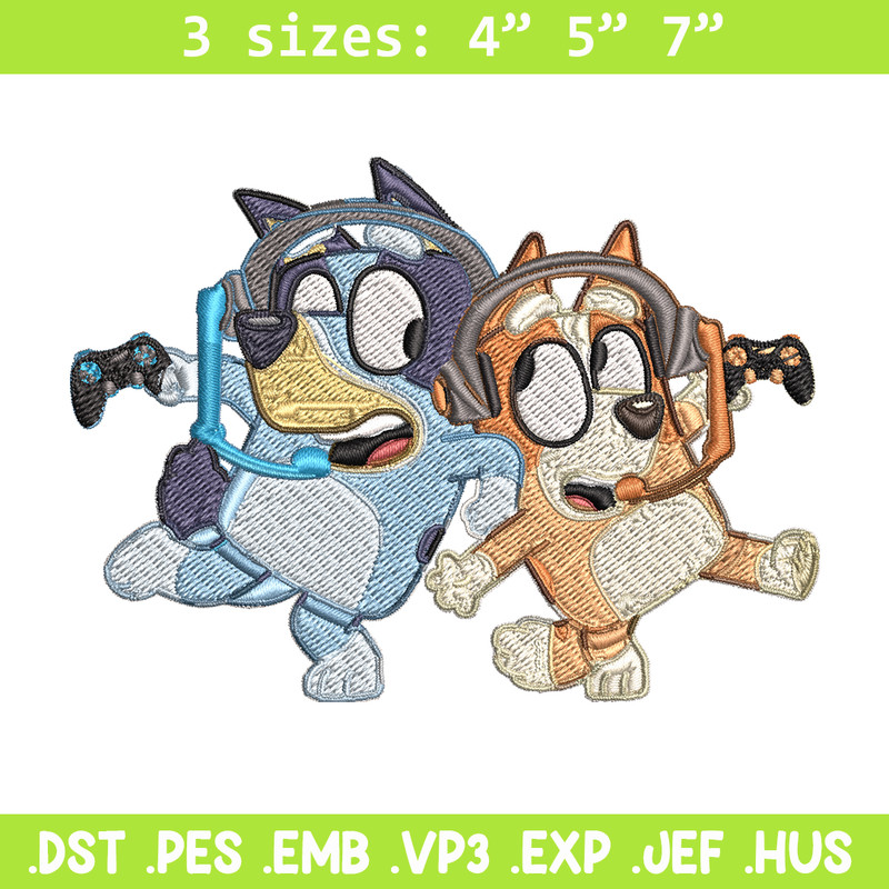 Bluey bingo headphones Embroidery, Bluey Embroidery, Embroidery File, cartoon shirt, cartoon design, Digital download..jpg