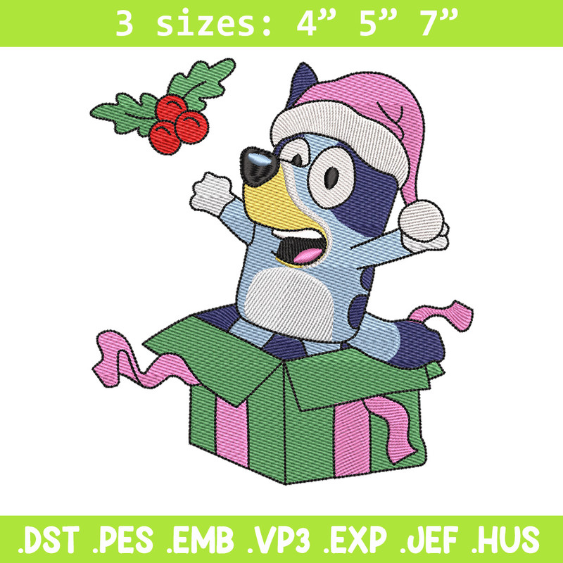 Bluey merry embroidery design, Bluey embroidery, Chrismas design, Embroidery file, Embroidery shirt, Digital download.jpg