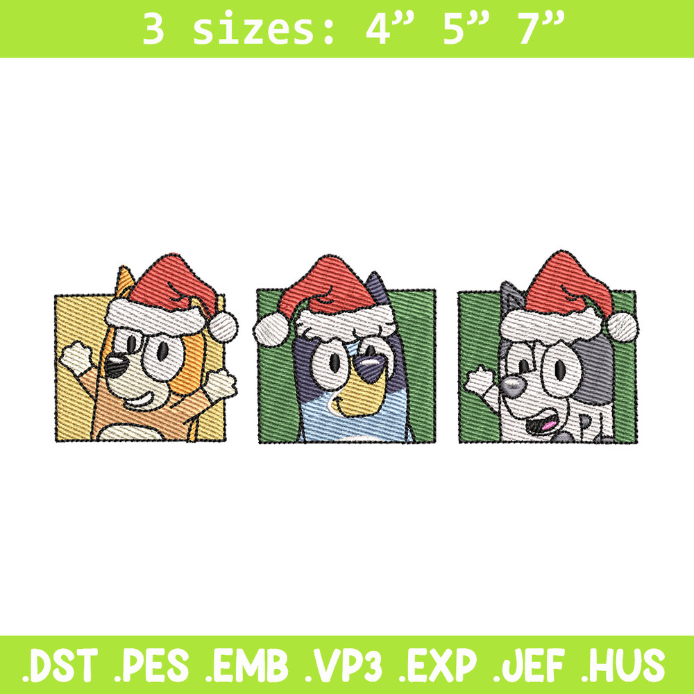 Bluey poster embroidery design, Bluey embroidery, Chrismas design, Embroidery file, Embroidery shirt,Digital download.jpg