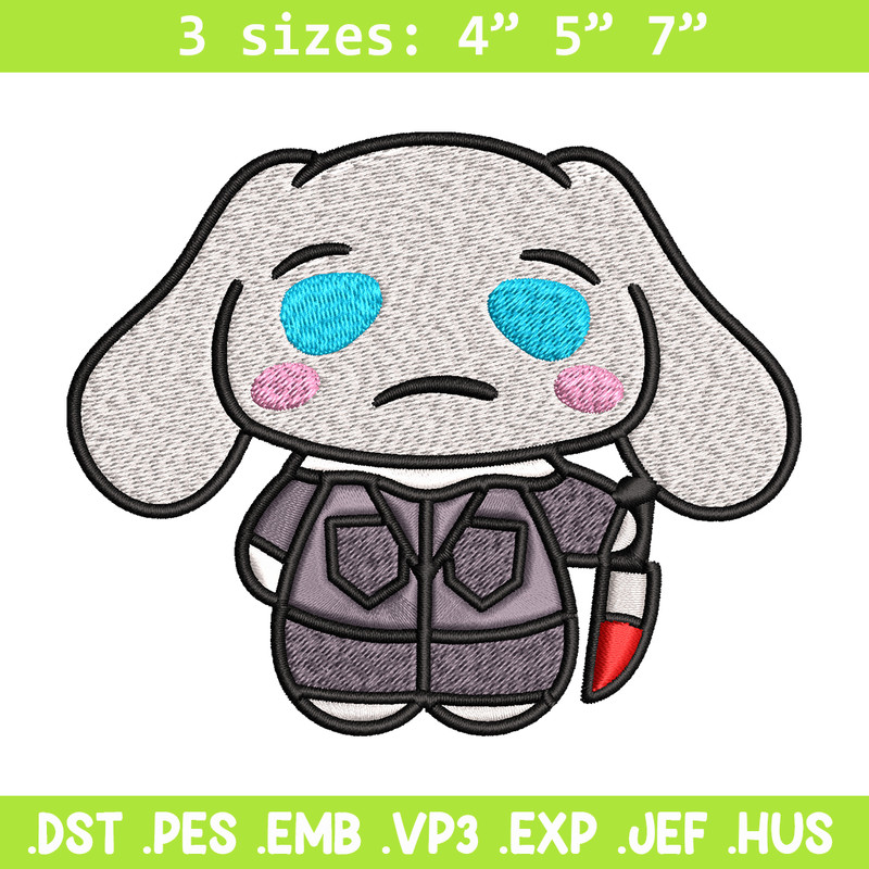 Bunny horror cartoon Embroidery design, Bunny horror Embroidery, logo design, Embroidery File, Instant download..jpg