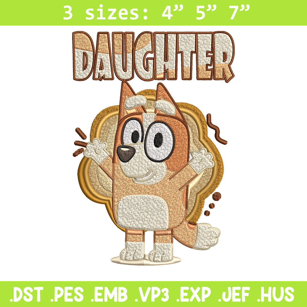 Daughter bluey Embroidery, Bluey Embroidery, cartoon Embroidery, cartoon shirt, Embroidery File, Instant download..jpg