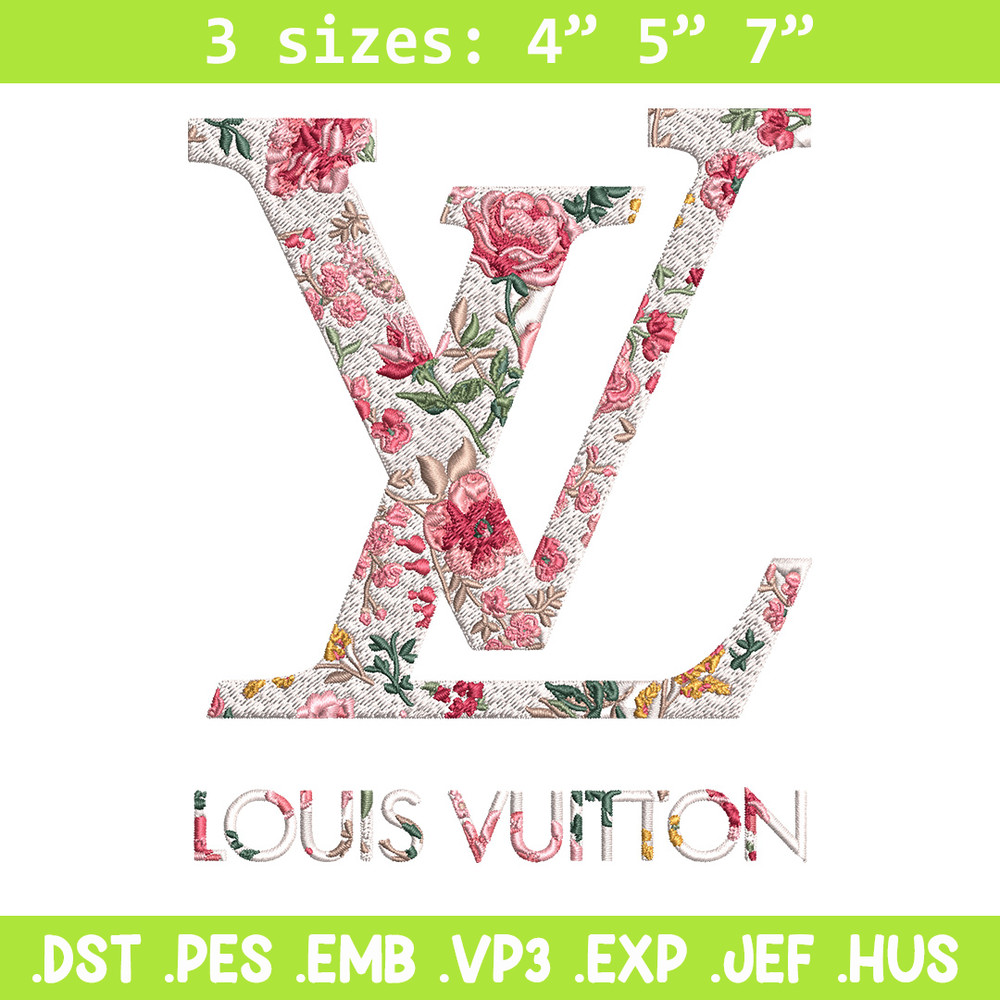 Flower louis vuitton Embroidery Design, Lv Embroidery, Embroidery File, Brand Embroidery, Logo shirt, Digital download.jpg