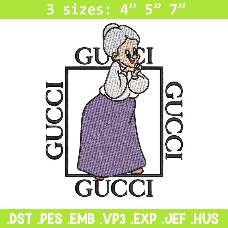 Granny Gucci Embroidery design, Granny Gucci Embroidery, cartoon design, Embroidery File, Gucci logo, Digital download..jpg