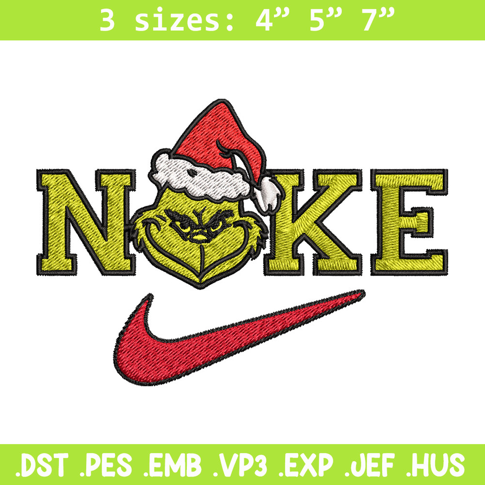Grinch chrismas nike Embroidery Design, Nike Embroidery, Brand Embroidery, Embroidery File, Logo shirt, Digital download.jpg