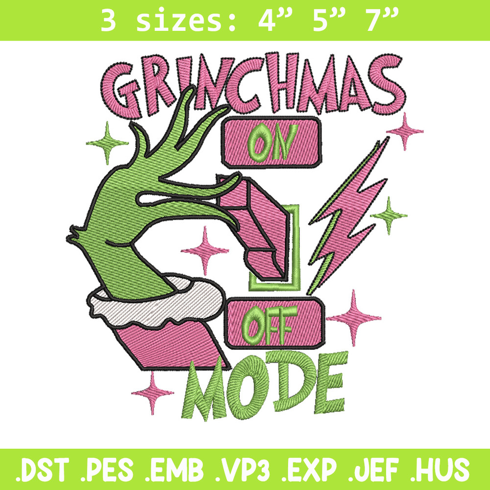Grinchmas mode embroidery design, Grinch embroidery, Chrismas design, Embroidery shirt, Embroidery file,Digital download.jpg