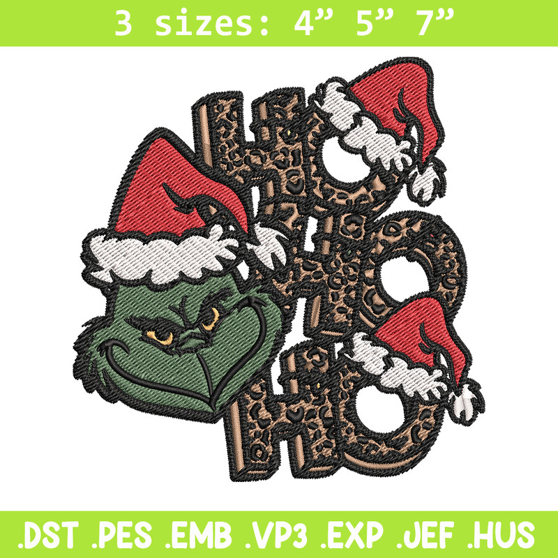 Ho Ho Ho The Grinch Embroidery design, Grinch Embroidery, logo design, Embroidery File, logo shirt, Instant download..jpg