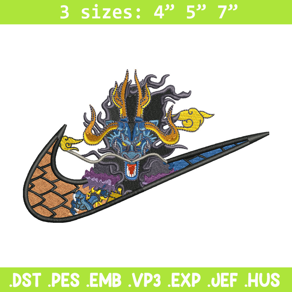 Kaido Nike embroidery design, One Piece embroidery, nike design, anime design, anime shirt, Digital download.jpg