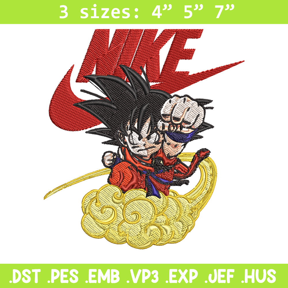 Kid Goku magic cloud Nike Embroidery design, Dragon ball Embroidery, Nike design, Embroidery file, Instant download..jpg