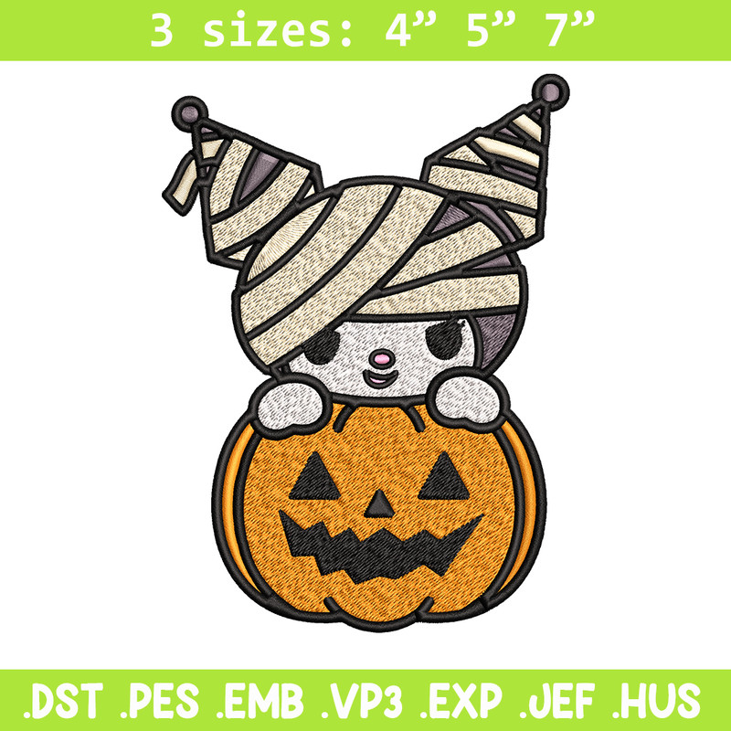Kuromi Mummy Embroidery design, Halloween Embroidery, Embroidery File, cartoon design, logo shirt, Digital download..jpg