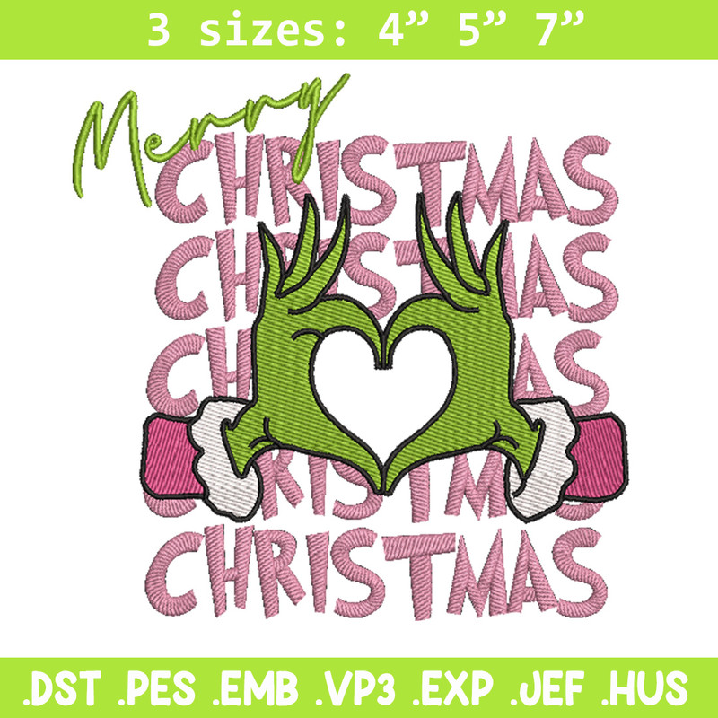 Merry chrismas embroidery design, Grinch embroidery, Chrismas design,Embroidery shirt, Embroidery file, Digital download.jpg