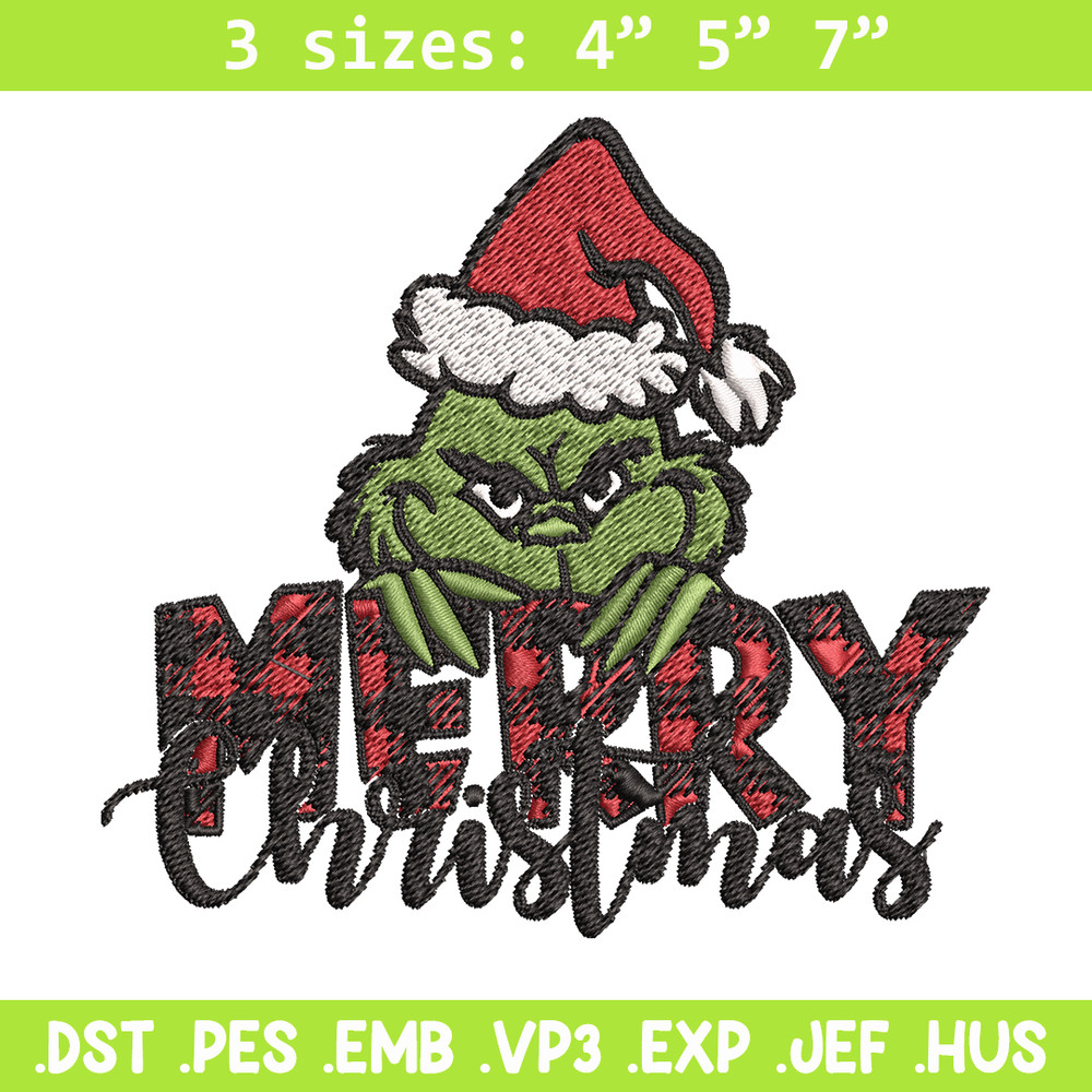 Merry Christmas Grinch Embroidery design, Christmas Grinch Embroidery, logo design, Embroidery File, Instant download..jpg