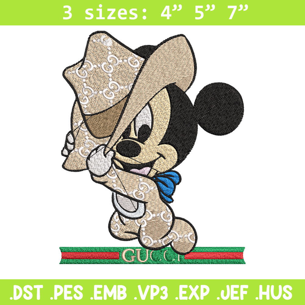 Mickey baby Embroidery Design, Gucci Embroidery, Embroidery File, Logo shirt, Sport Embroidery, Digital download.jpg