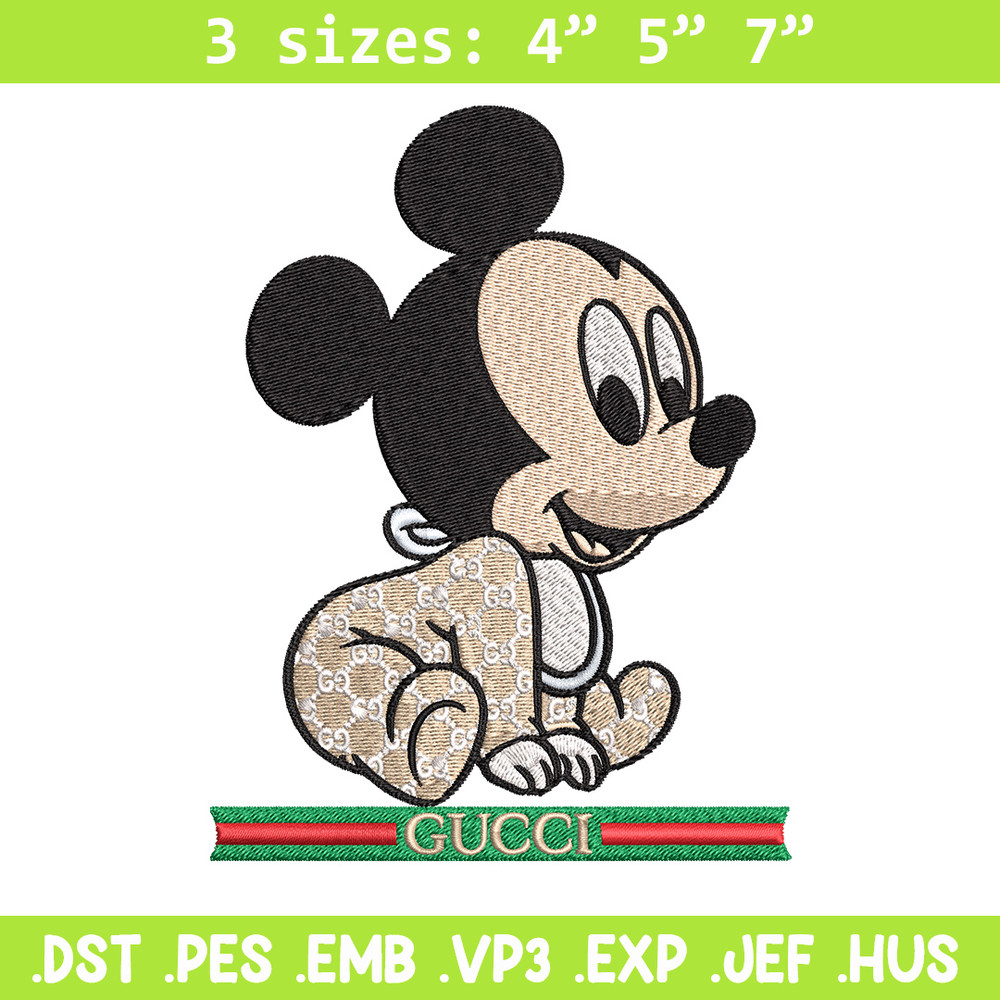 Mickey baby gucci Embroidery Design, Gucci Embroidery, Embroidery File, Logo shirt, Sport Embroidery, Digital download.jpg