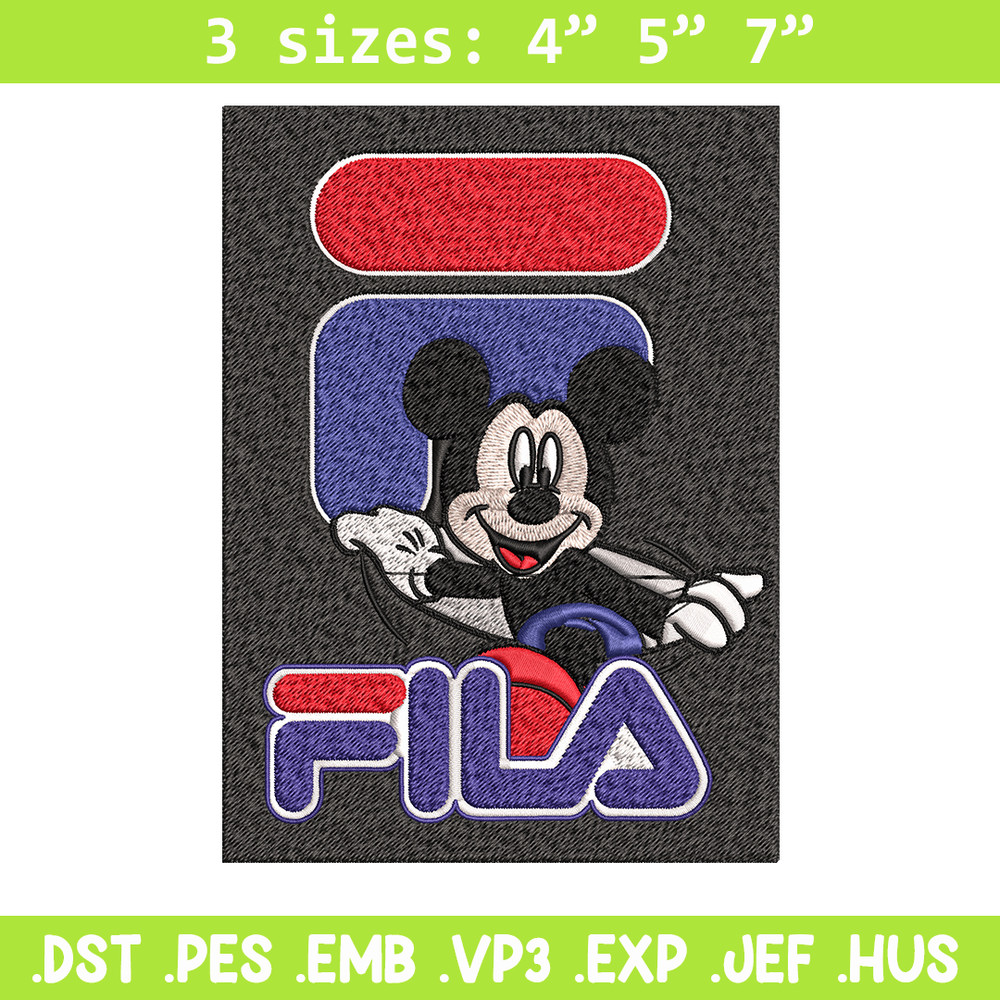 Mickey Mouse Fila Embroidery design, Disney Embroidery, cartoon design, Embroidery File, Fila logo, Instant download..jpg