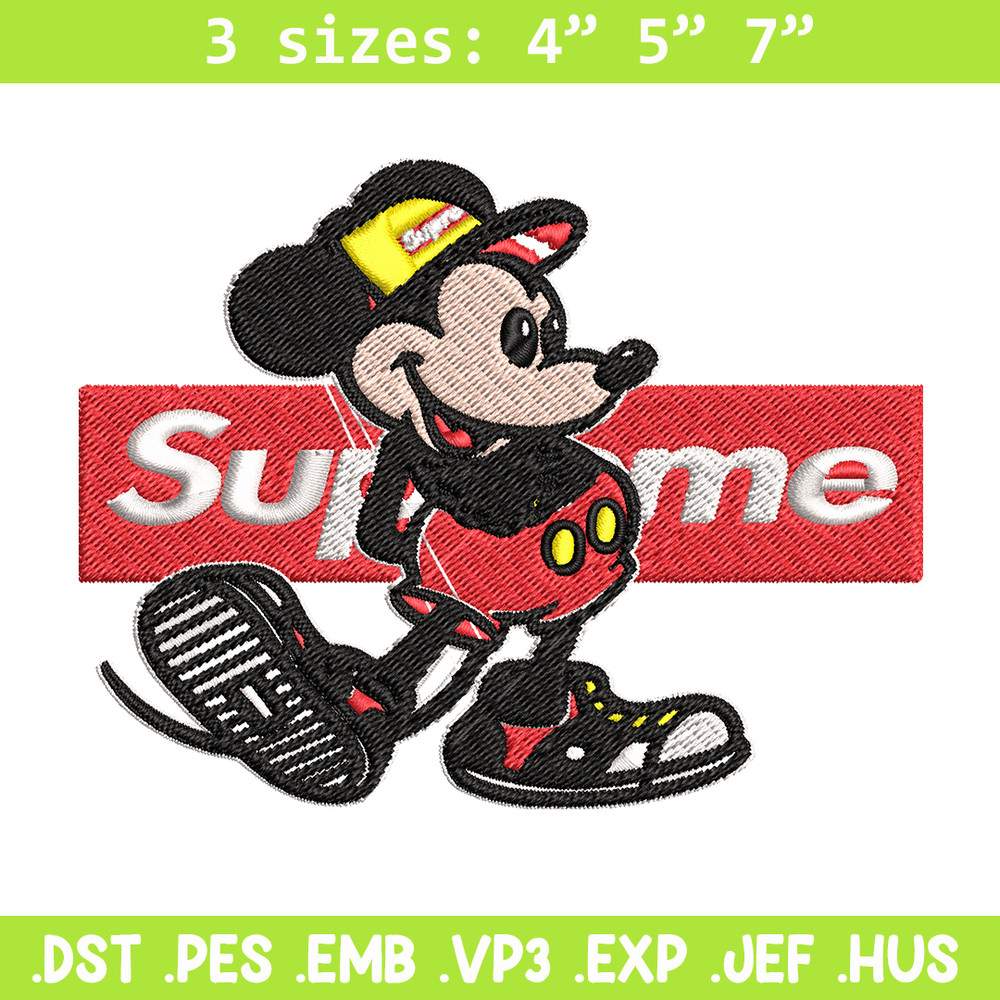 Mickey Mouse Supreme Embroidery design, Disney Embroidery, Disney design, Embroidery File, logo shirt, Digital download..jpg