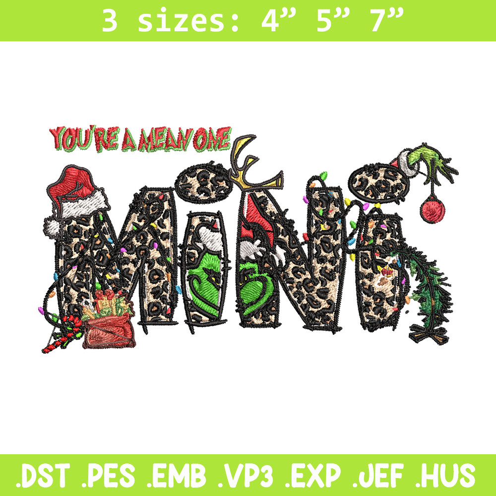 Mini Grinch christmas Embroidery design, Grinch Christmas Embroidery, Grinch design, Embroidery File, Digital download.jpg