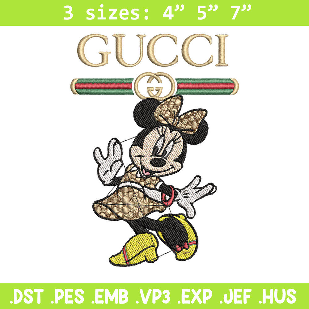 Minnie Embroidery Design, Gucci Embroidery, Brand Embroidery, Logo shirt, Embroidery File, Digital download.jpg