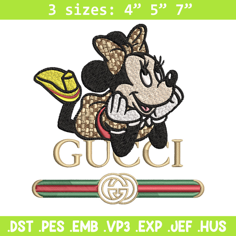 Minnie smile gucci Embroidery Design, Gucci Embroidery, Brand Embroidery, Logo shirt, Embroidery File, Digital download.jpg