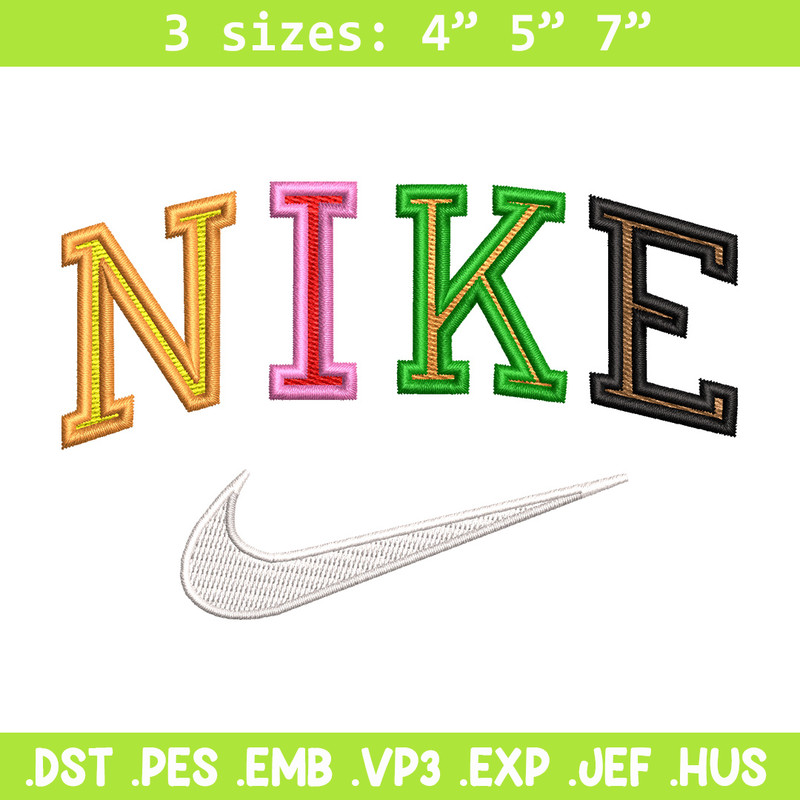 Nike color embroidery design, Nike embroidery, Nike design, Embroidery shirt, Embroidery file, Digital download.jpg
