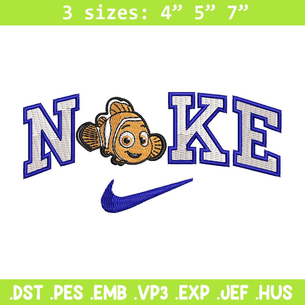 Nike fish cartoon embroidery design, Cartoon embroidery, Nike design, Embroidery shirt, Embroidery file,Digital download.jpg