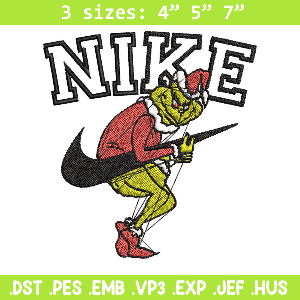 Nike grinch Embroidery Design, Chrismas Embroidery, Nike Embroidery, Embroidery File, Logo shirt, Digital download.jpg