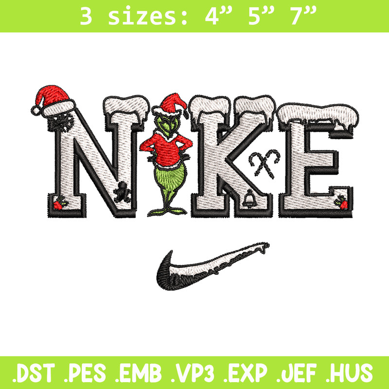 Nike Logo Grinch Merry Christmas Embroidery design, Grinch Embroidery, Nike design, Embroidery File, Digital download..jpg